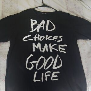 ✔️Antony Morato Black Tee with White Graphic Text